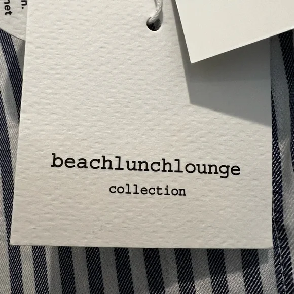 SOLD๐ ๐ NWT BEACHLUNCHLOUNGE โSpencerโ Blue & White Striped High-Low Shirt | - Picture 6 of 10